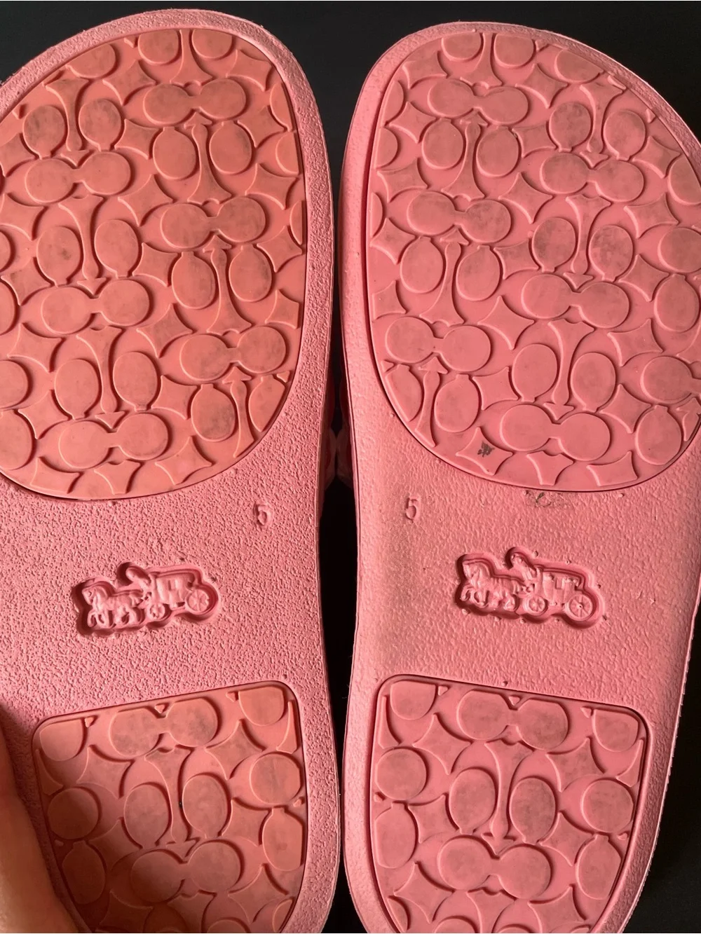 Fun COACH Women Unna Sport Slides in Taffy Pink Size 5 Casual Summer Shoes Logo